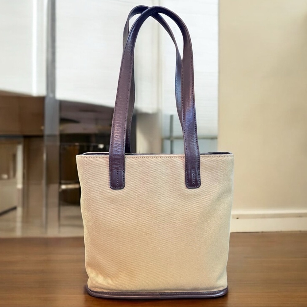 ‼️1999 COACH Greenwich Twill/Leather Tote‼️ - Picture 7 of 16